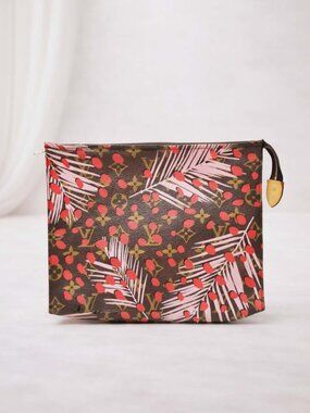 Authentic Louis Vuitton Monogram Jungle Print Pouch Cosmetic Clutch LV
